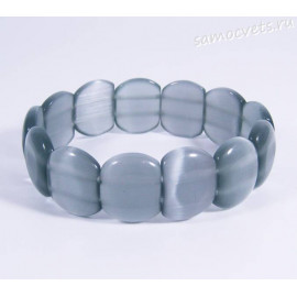 Браслет серый кошачий глаз искусств. "Милашка"