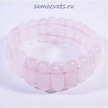 Браслет сегменты банан - Розовый кварц - 2