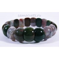 Браслет с зелёная яшма в Моховой агат Алсу