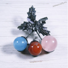 Брошь самоцветы микс - Ягодки