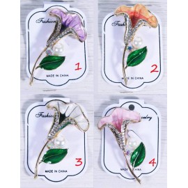 Брошь кристаллы Цветник - 5