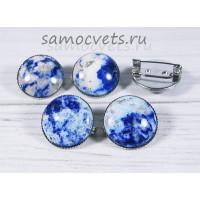 Брошь лазурит кабошон круг 18 мм (забайкалье)