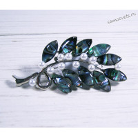 Брошь c галиотисом и майоркой - Жар птица