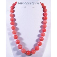 Бусы из Агат Бледно - Красные огран. Радуга самоцветов 12