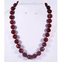 Бусы из Агата огран. (Тёмный Рубин) Радуга самоцветов 12