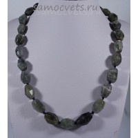 Бусы из Лабрадора большие граненые бусины 46 см 10-16 мм