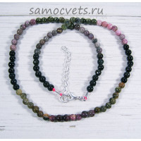 Бусы из разноцветных турмалинов 6 мм 46 см