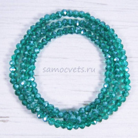 Бусы из хрусталя цвет морской волны шар огран. 4 мм 50 см