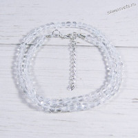 Бусы из натурального топаза кубик огран. 4.5 мм