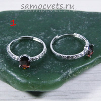Кольцо с натуральным гранатом 5*7 мм - Скромность