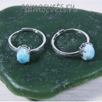 Кольцо натуральный ларимар 5*7 мм - Скромность