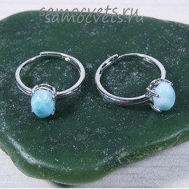 Кольцо натуральный ларимар 5*7 мм - Скромность