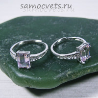 Кольцо аметрин прямоугольник огран. 5*7 ммь