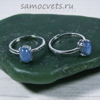 Кольцо натуральный кианит 5*7 мм - Скромность