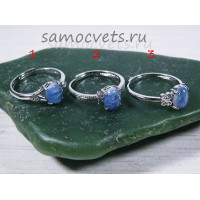 Кольцо с натуральным кианитом. 5*7 мм - Скромность