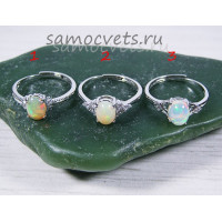 Кольцо с натуральным опалом 6*8 мм - Скромность