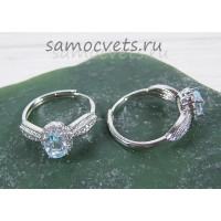 Колечко натуральный голубой топаз огран. 5*7 мм - Скромность      