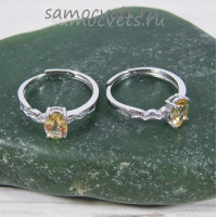 Кольцо натуральный цитрин огран. 5*7 мм - Скромность