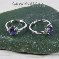 Кольцо натуральный аметист огран. 5*7 мм - Скромность