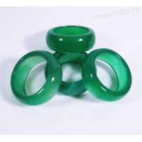 Кольцо из камня зелёный агат 8 мм