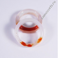 Кольцо из камня агат белый с оранжевым огран. 5 мм