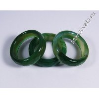 Кольцо из зелёного агата огран. 5 мм