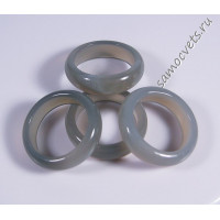 Кольцо из камня серый агат 5 мм