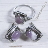 Комплект с аметистом Бусики-Колечки 1