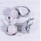 Комплект с розовым кварцем серьги + кольцо