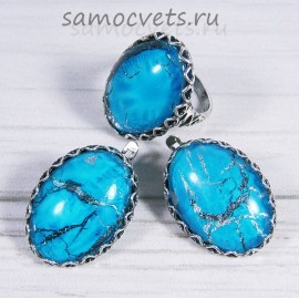 Комплект художественное стекло - Мурано кабошон 