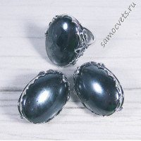 Комплект с гематитом - кабошон 18*25