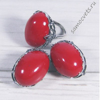 Комплект искусственный коралл кабошон 18*25 мм