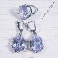 Комплект сиреневый (аметрин) фианит 