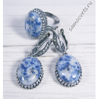 Содалитовый комплект кабошон 15*20 мм