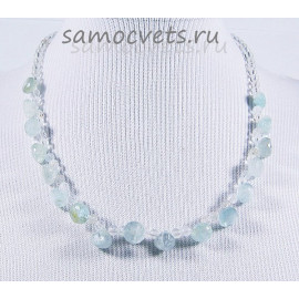 Чокер из натурального аквамарина 4-8 мм 38 см