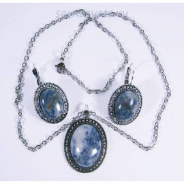 Комплект с Содалитом (Кулон на цепочке + Серьги)