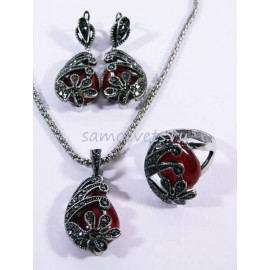 Комплект с кулоном Коралл имит. Султана