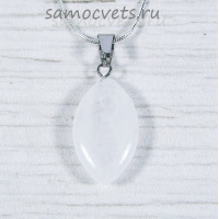 Подвеска на цепочке горный хрусталь - Плоская капля