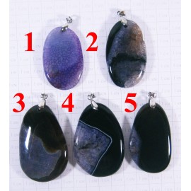Агатовый кулон оттенки Фиолетового полированный - 4