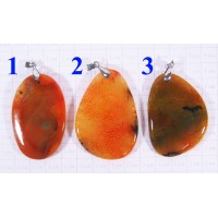 Кулон Агат оттенки оранжевого полированный - 5