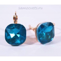 Серьги Большие Кристаллы Голубые