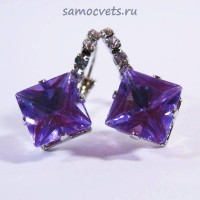Серьги Фиолетовые Кристаллы "Кристаллина"