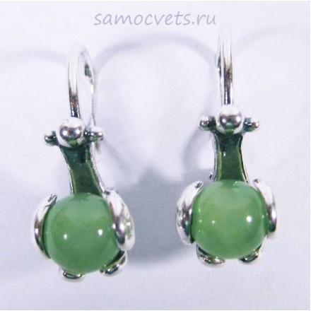 Серьги с ониксом Прелесть