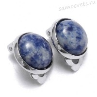 Серьги - клипсы с содалитом