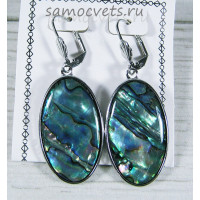 Серьги с галиотисом большой овал