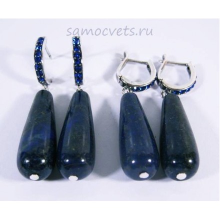 Серьги с Лазуритом Каменные капли