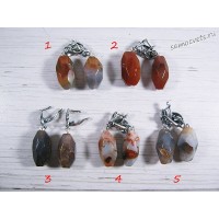 Крупные серьги бразильский агат Источник cамоцветов - 1