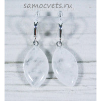 Серьги горный хрусталь миндаль 13*25 мм