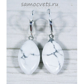 Серьги кахолонг миндаль 13*18 мм