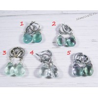 Серьги из Флюорита каменные капельки - 2